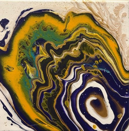 Sold — original fluid art painting, vibrant technicolor acrylic pour, by Hazelbite Arts
